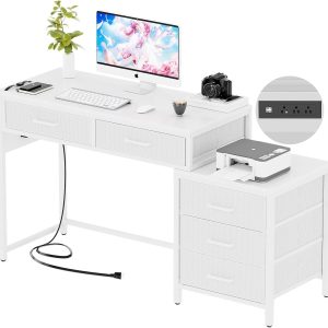 NOV392 Reversible Computer Drawers Outlets Desk