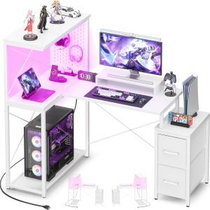 NOV406 Gaming Desk Fabric Drawers Desk