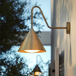 NOV383 Carins Modern Minimalist Cone Metal Outdoor Waterproof Wall Lamp??Black/Gold