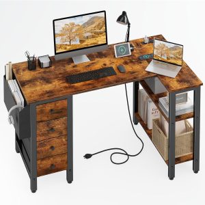 NOV395 Drawers Storage Computer L Shaped Desk